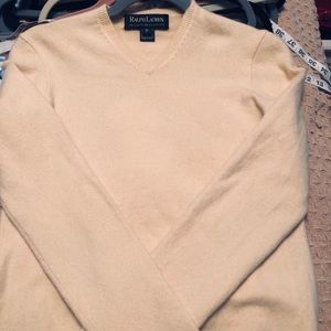 Ralph Lauren Collection Classics Yellow Cashmere Sweater Vintage 92k